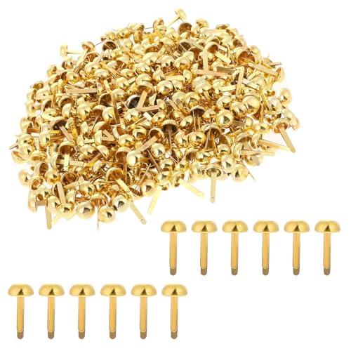 ANYUANKW 300 Stück Mini Brads Musterklammern Metall Gold Brads Rundkopfklammern Verwendet für Scrapbooking Basteln DIY Kunsthandwerk von ANYUANKW