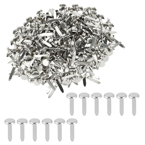 ANYUANKW 300 Stück Mini Brads Musterklammern Metall Silber Brads Rundkopfklammern Verwendet für Scrapbooking Basteln DIY Kunsthandwerk von ANYUANKW