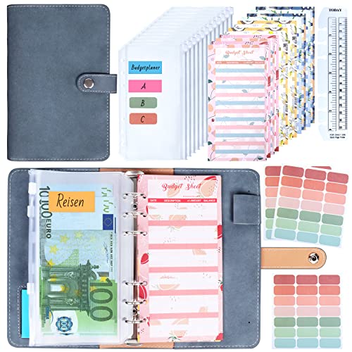 Budget Planner, Binder - ANYUKE Budget Planer Cash Stuffing, Bugetplaner mit Folien, Ringbuch A6 Money Organizer, Geldplaner Finanzbuch für Budgeting Sparchallenge Sinking Funds von ANYUKE