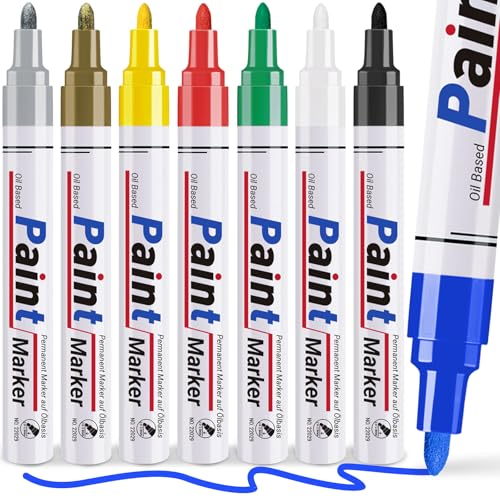 Permanent Marker lackstift glasmalstifte wasserfeste stifte:8 permanent marker bunt wasserfester stift glasmalfarbe für steine bemalen,Glas, Holz, Tasse,metall, kunststoff Basteln diy set lackstifte von ANYUKE