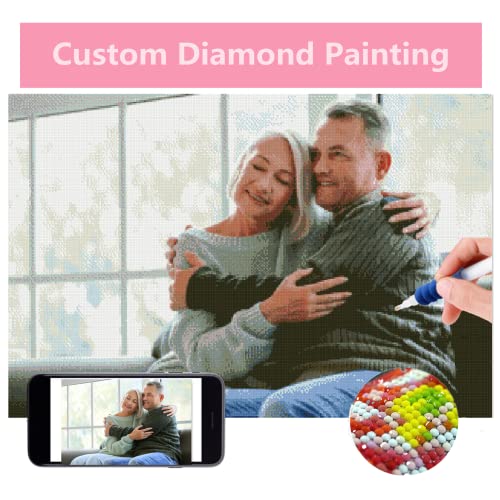 ANYVERSAL 5D DIY Diamant Malerei Personalisiert,Private Benutzerdefinierte 5D Stickerei Diamond Painting Eigenes Foto Set für Zuhause Büro Wand Wohnzimmer Dekoration 30 x 40 cm von ANYVERSAL