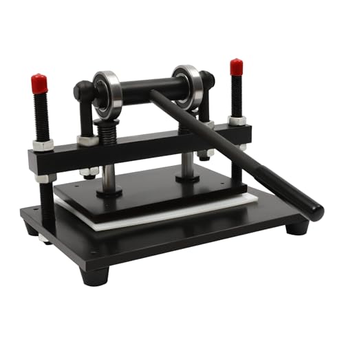 Manuelle Leder Stanz-Schneide-Maschine Prägemaschine Leder Stanzmaschine 18mm Stahlplatte Stanzen DIY Schneiden Nylon Basis für verschiedene Materialien Höhe einstellbar von AOAPUMM