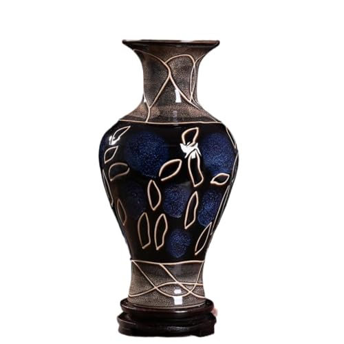 Vintage Keramikvase Brennofen Transformation Sternenhimmel Schatz Blau Ji Blaue Vase Jingdezhen Keramik Wohnzimmer Porzellan Ornament Vase Aus Keramik(G) von AODALYA