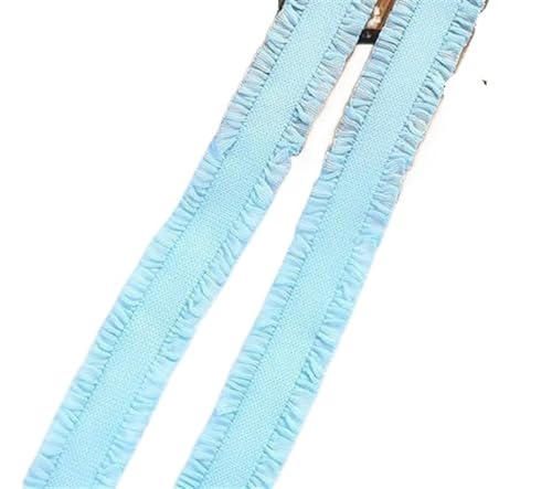 AOEGBY Gummiband 13mm X5yards Band Flaches Nylon Elastisches Gummiband Unterwäsche Schultergurt Doppelschichtiger Rand Falten BH Gürtel DIY Spitze Nähen Gummibänder(Blue) von AOEGBY