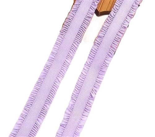 AOEGBY Gummiband 13mm X5yards Band Flaches Nylon Elastisches Gummiband Unterwäsche Schultergurt Doppelschichtiger Rand Falten BH Gürtel DIY Spitze Nähen Gummibänder(Light Purple) von AOEGBY