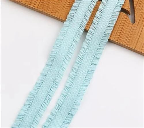 AOEGBY Gummiband 13mm X5yards Band Flaches Nylon Elastisches Gummiband Unterwäsche Schultergurt Doppelschichtiger Rand Falten BH Gürtel DIY Spitze Nähen Gummibänder(Water Blue) von AOEGBY