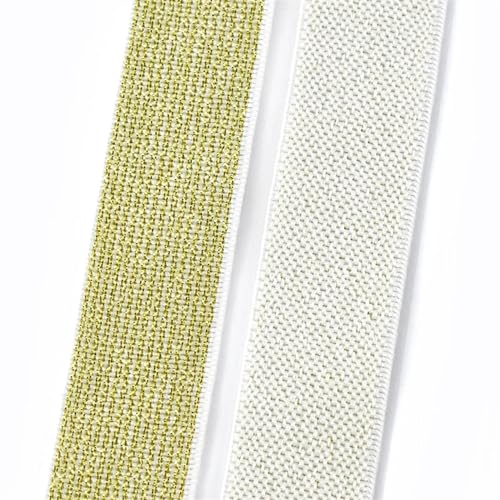 AOEGBY Gummiband 2/5M 25/30/40/50mm Elastische Band for Nähen Rock Hosen Bund Band Kleidung Schuhe Gummiband Band DIY Zubehör Gummibänder(WhiteGold,5METES_50MM) von AOEGBY