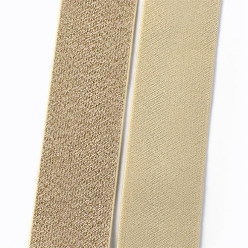 AOEGBY Gummiband 25-50mm Nylon Weiches Gummiband Pailletten Spandex Gummiband Kleidung Unterwäsche Rock DIY Nähzubehör 5/10 Meter Gummibänder(Beige,10METERS_25MM) von AOEGBY