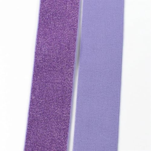 AOEGBY Gummiband 25-50mm Nylon Weiches Gummiband Pailletten Spandex Gummiband Kleidung Unterwäsche Rock DIY Nähzubehör 5/10 Meter Gummibänder(Purple,10METERS_25MM) von AOEGBY