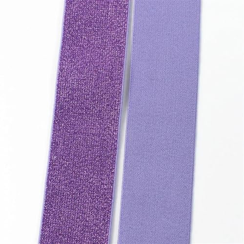 AOEGBY Gummiband 3/5/10 Meter 25-50mm Seide Nylon Gummiband Polyester Gurtband Gürtel Gummiband DIY Bund Kleid Gürtel Nähzubehör Gummibänder(Purple,10METERS_50MM) von AOEGBY