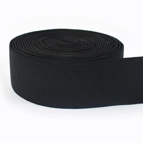 AOEGBY Gummiband 5/10/20M 10-50mm Schwarz Weiß Nylon Gummibänder Unterwäsche BH Gummiband Frühling Gurtband Spitze Hosen Gürtel Kleidungsstück Nähen Zubehör Gummibänder(EB226-Black,10METERS_50MM) von AOEGBY