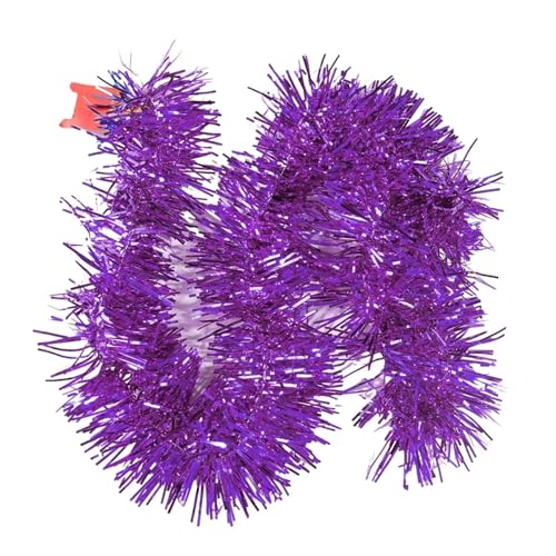 AOEGBY Lametta-Girlande 1,5 mt Weihnachtsdekoration Band Girlande Ornamente Bunte Streifen for Weihnachtsbaum Bar Tops Hochzeit Party Dekoration Lieferungen(Purple) von AOEGBY