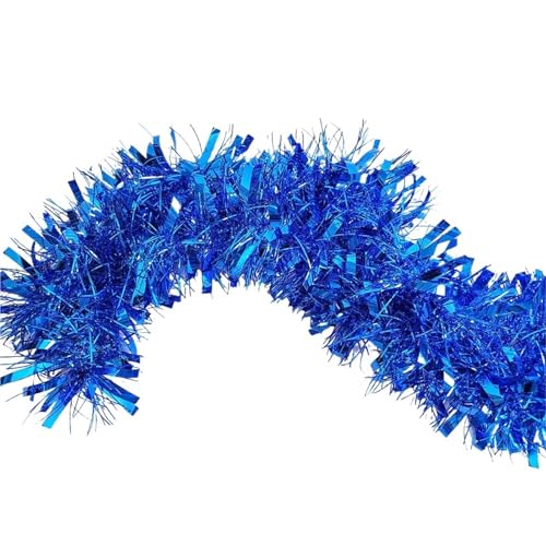 AOEGBY Lametta-Girlande 2 Stück 3,0 m Glitzerquasten Fransenbanner Shinny Rose Gold Metallic Folie Quastengirlande for Weihnachten Geburtstag Party Wand Hintergrund Dekor(Blue Ribbon) von AOEGBY