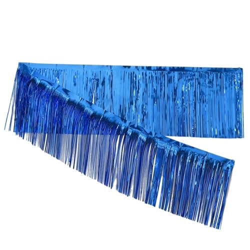 AOEGBY Lametta-Girlande 2 Stück 3,0 m Glitzerquasten Fransenbanner Shinny Rose Gold Metallic Folie Quastengirlande for Weihnachten Geburtstag Party Wand Hintergrund Dekor(Dark Blue) von AOEGBY