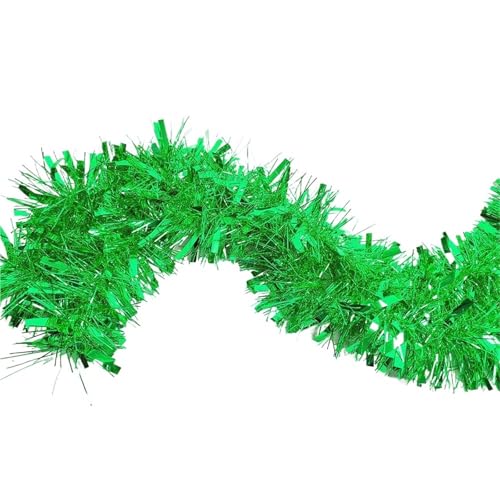 AOEGBY Lametta-Girlande 2 Stück 3,0 m Glitzerquasten Fransenbanner Shinny Rose Gold Metallic Folie Quastengirlande for Weihnachten Geburtstag Party Wand Hintergrund Dekor(Green Ribbon) von AOEGBY