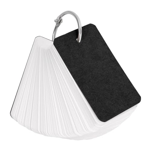 Leere Karteikarten 5 stücke Leere Karteikarte Mit Ring Tragbare Tasche Memo Pads Leere Studie Notizblöcke for Speicher Lernen Studieren Büro Liefert(Black(with ring)) von AOEGBY