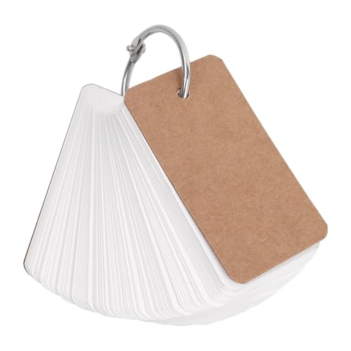 Leere Karteikarten 5 stücke Leere Karteikarte Mit Ring Tragbare Tasche Memo Pads Leere Studie Notizblöcke for Speicher Lernen Studieren Büro Liefert(Brown(with ring)) von AOEGBY