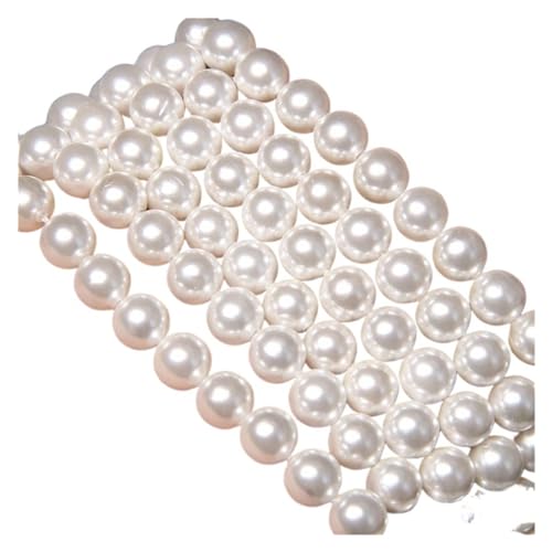 Pearl Bead Roll Strand 2-12mm Weiße Imitation Perle Perlen Runde Natürliche Süßwasser Shell Perle Lose Perlen for Schmuck Machen DIY Armband halskette Garland Pearl Bead Roll(Color:12mm) von AOEGBY