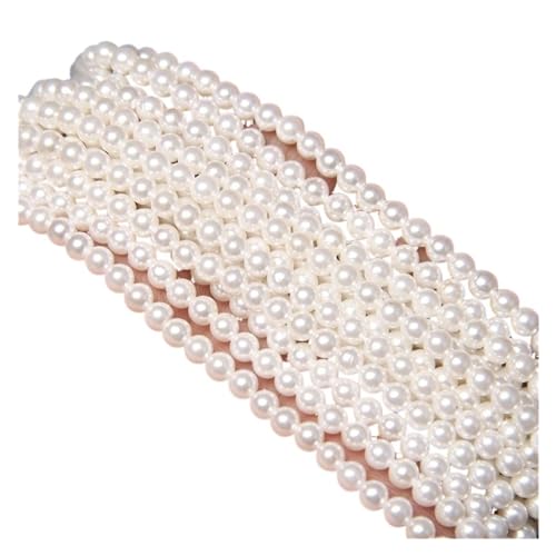 Pearl Bead Roll Strand 2-12mm Weiße Imitation Perle Perlen Runde Natürliche Süßwasser Shell Perle Lose Perlen for Schmuck Machen DIY Armband halskette Garland Pearl Bead Roll(Color:3mm) von AOEGBY