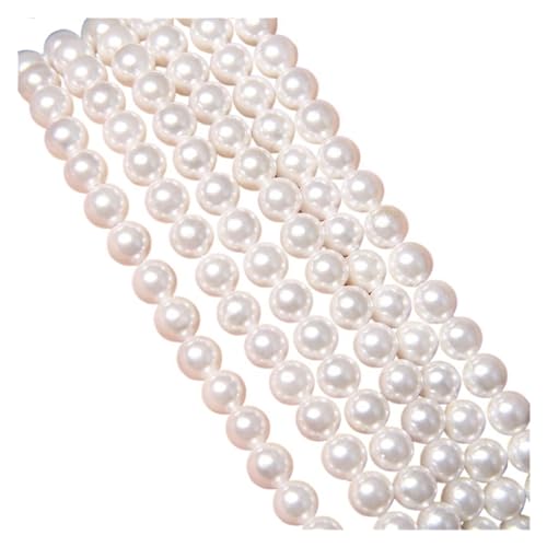 Pearl Bead Roll Strand 2-12mm Weiße Imitation Perle Perlen Runde Natürliche Süßwasser Shell Perle Lose Perlen for Schmuck Machen DIY Armband halskette Garland Pearl Bead Roll(Color:5mm) von AOEGBY