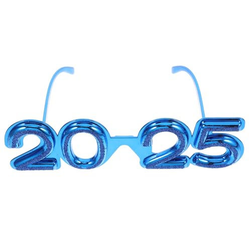 AOKWAWALIY 2025-Brille Abschluss-Sonnenbrille 2025-Neujahrsbrille Glitzernde Zahlensonnenbrille Silvesterbrille Klasse Von 2025-Brille Halloween- -Requisite Blau von AOKWAWALIY