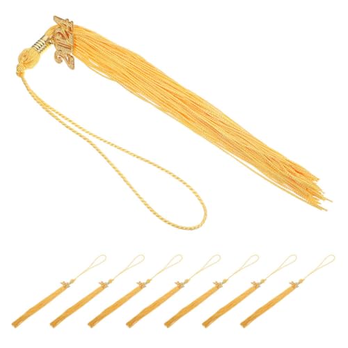 AOKWAWALIY 8 Stück Abschlusskappen-Quaste 2024 Grad Kappe Quaste Abschluss Ehre Cord Quaste String Graduation Hut Dekorationen mit 2024 Gold Charms für Akademische High School College Graduate von AOKWAWALIY