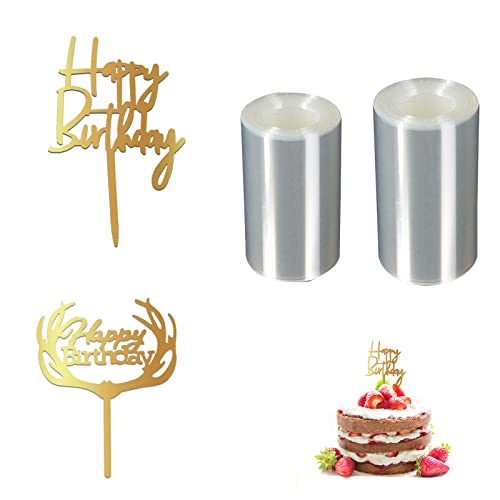 Transparent Acetat Rolle, Rolle Kuchen Halsbänder, Tortenrandfolie, Tortenrandfolie Kuchen Kragen, Tortenrandfolie Wiederverwendbar für für Tortendeko Schokolade Mousse Dessertringe von AOMiGT