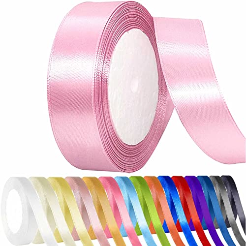 AONAT Satinband Geschenkband 10/15/20/25/40mm Breit 22M Lang Schleifenband Stoffband Dekoband Stoff Bänder zum Basteln und Geschenk Party, Hochzeit DIY Geschenkverpackung von AONAT