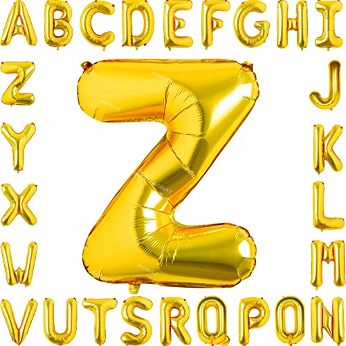 Folienballon Buchstaben 40Zoll Luftballon Gold Luftballons Alphabet Große Mylar Folie Helium Brief Luftballons Geburtstag Hochzeit Babyparty Silvester Dekoration Jubiläumsdekorationen (Buchstabe Z) von AONAT