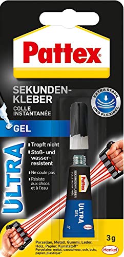 PATTEX Sekundenkleber extra stark & flexibel - Ultra Gel 3,0 g stoß- & wasserresistent, tropft nicht (Kleber Klebstoff Spezialkleber) von AONELAS