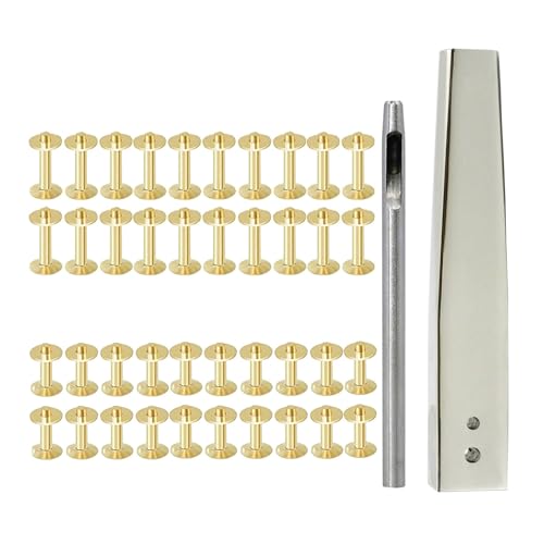 AOOOWER 40 Sets Nieten und Frässtifte mit 3,5 mm Nietwerkzeug und Montagewerkzeug für Ledergürtel, Geldbörsen, Handtaschen, Seile AOOOWER 40 Sets Nieten und Frässtifte mit 3,5 mm Nietwerkzeug und Montagewerkzeug für Ledergürtel, Geldbörsen, Handtaschen, Seile von AOOOWER