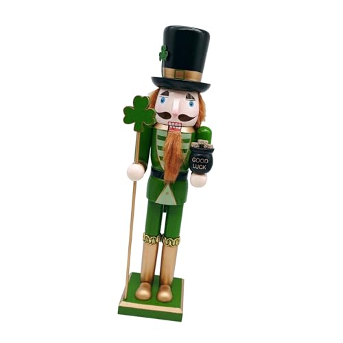 AOOOWER Klassisches irisches Festival, 38 cm Nussknacker mit grüner Uniform, Holzfigur, Patrick's Day, Puppe, Heimtisch-Ornament AOOOWER Klassisches irisches Festival, 38 cm Nussknacker mit grüner Uniform, Holzfigur, Patrick's Day, Puppe, Heimtisch-Ornament von AOOOWER