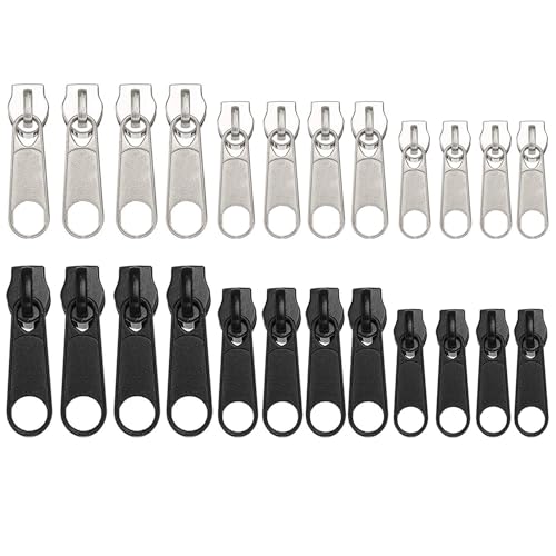 24 Stück Reißverschluss Zieher Abnehmbare Reißverschluss Zipper Pull Fixer Reißverschluss Schieber, Ersatz Zipper für Reißverschluss, Reißverschluss Zieher Reparatur für Jacken, Koffer, Ruckäcke von AOOTUERL