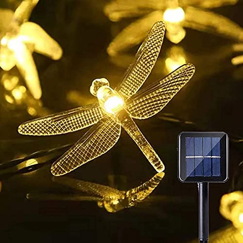 AOTOVOBOBO Dragonfly Solar Lichterketten Outdoor 23 Ft 50 LED Wasserdichte Lichterkette mit 8 Beleuchtungsmodi für Garten Hof Rasen Terrasse Gras Hochzeit Weihnachtsdekoration Warmweiß von AOTOVOBOBO