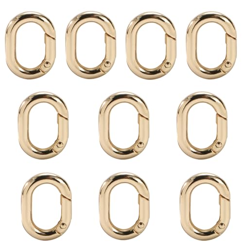 Metall-Karabiner, Federclip, Schlüsselanhänger, Schnalle, Karabinerhaken mit Ringen für Tasche, Geldbörse, Handtasche, Riemen, Schmuckherstellung, 10 Stück Metall-Karabiner, Federclip, Schlüsselanhänger, Schnalle, Karabinerhaken mit Ringen für Tasche, Geldbörse, Handtasche, Riemen, Schmuckherstellung, 10 Stück von AOYUDJ