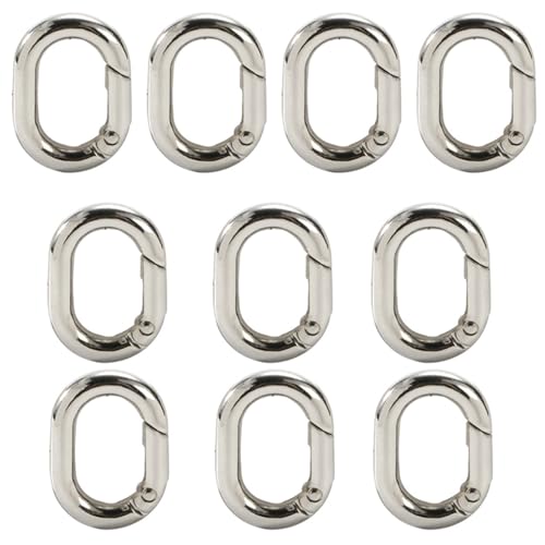 Metall-Karabiner, Federclip, Schlüsselanhänger, Schnalle, Karabinerhaken mit Ringen für Tasche, Geldbörse, Handtasche, Riemen, Schmuckherstellung, 10 Stück Metall-Karabiner, Federclip, Schlüsselanhänger, Schnalle, Karabinerhaken mit Ringen für Tasche, Geldbörse, Handtasche, Riemen, Schmuckherstellung, 10 Stück von AOYUDJ