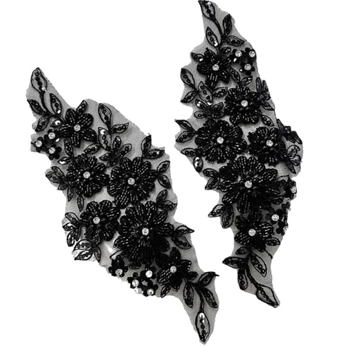 Stickerei-Applikation, Strass, Perlen, Aufnäher, Hochzeitskleid, Applikation für Hochzeitskleid, Abendkleid, Dekoration Stickerei-Applikation, Strass, Perlen, Aufnäher, Hochzeitskleid, Applikation für Hochzeitskleid, Abendkleid, Dekoration von AOYUDJ