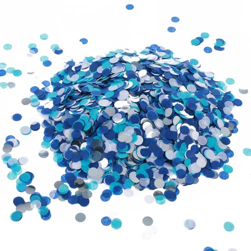 6000 STÜCKE Runde Konfetti, 1 cm / 0,39 Zoll Konfetti, Groß Confetti Mehrfarbig Tisch Konfetti zZurück zur Schule Konfetti für Hochzeit Geburtstag Valentinstag Baby Dusche Geburtstag Neujahr(blau) von AOZUO