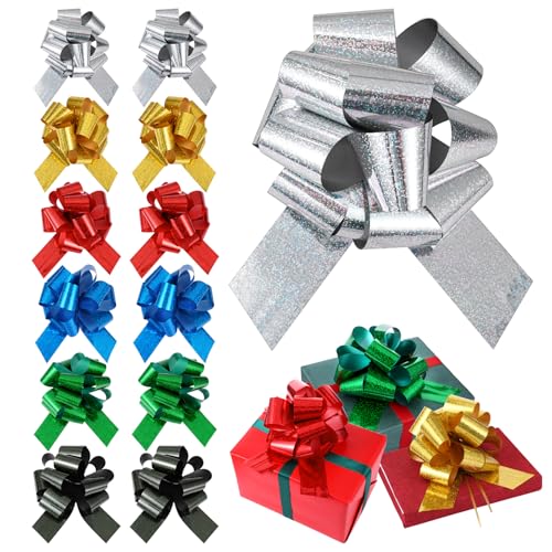 AOZUO 12 Stück Geschenk Schleife Schultüte,Bunt Schleifenband Schultüte Geschenkschleife Geschenkband Geschenke Tüten Dekorieren für Basteln Verpacken Hochzeit Geburtstag Weihnachten von AOZUO