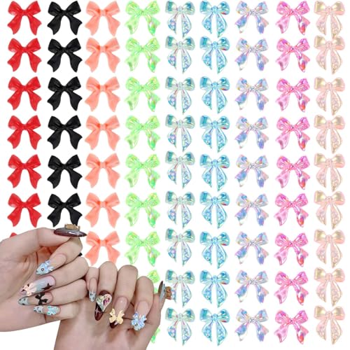 AOZUO 280 Stück Nail Charms,Schleifen Charms Nägel,Nagel Charms Nail Art Schmetterlinge Strasssteine Nägel Nagelkunst Edelsteine Glänzende Kristall Süßer Schmetterling Schmuck für Nageldesign Zubehör von AOZUO