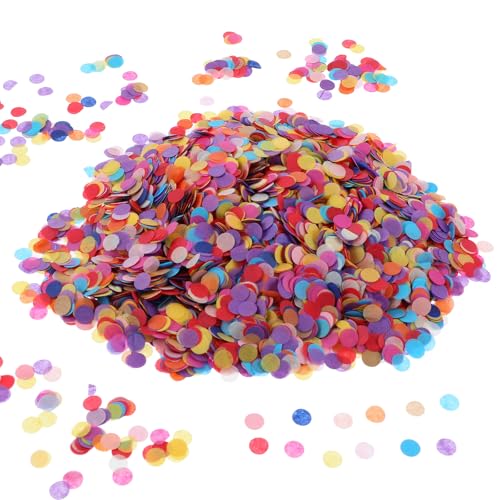 AOZUO 6000 Stück Runde Konfetti,1 cm/0,39 Zoll Konfetti Geburtstag Streudeko Confetti Konfetti Bunt Konfetti Groß Confetti Mehrfarbig Konfetti für Geburtstag Hochzeit Valentinstag Baby Dusche (Farbe) von AOZUO