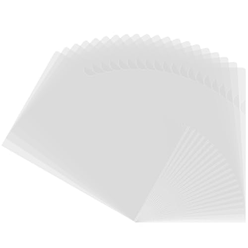 20pcs Kunststoffordner für Dokumente 9x12 '' L-Typ Clear Plastic Sleeves mit Lichtbogen-förmiger Öffnung wasserdicht und fleckenresistente Projektordner Bürovorräte von AOpghY