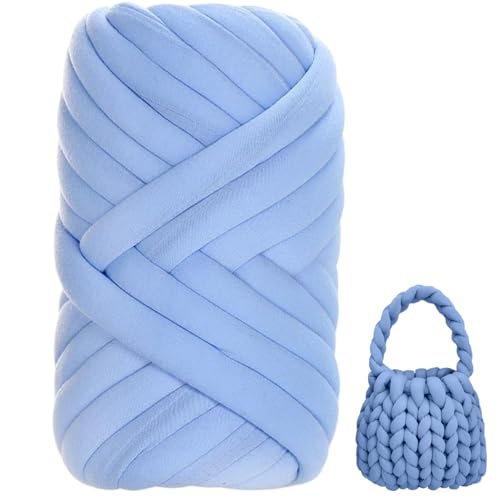 AOpghY Armstrickgarn 500 g 18 m langes klobiges Garn für Häkeln Superweicher Polyester Dickes Garn Waschbares Leicht -DIY -Deckengarn, hellblaue Kunsthandwerksvorräte von AOpghY