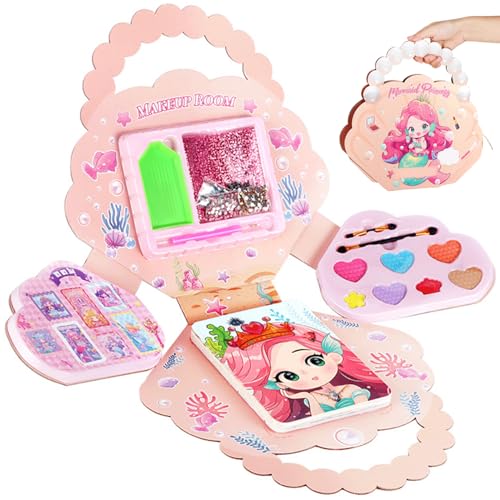 AOpghY Dress -up -Aufkleberbücher Fantasy Dress -up -Spiele mit kosmetischen Karton, Glitzeraufkleber und mehr, 4 in 1 Princess Art Craft Kits für Mädchen ab 6 Jahren von AOpghY