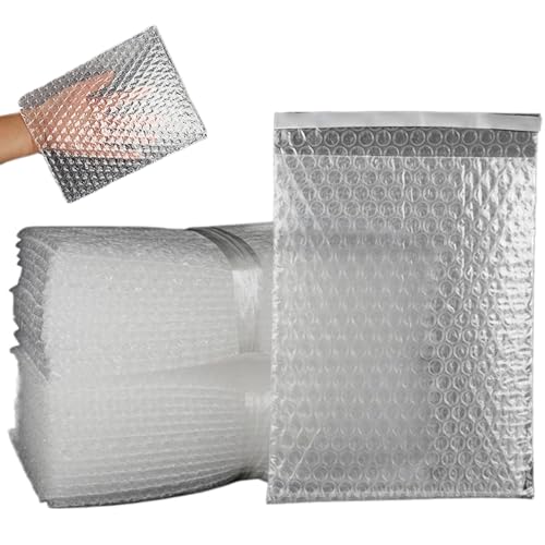 Bubble Bags 50pcs 5x7 Dual -Layer -Blasenbeutel wasserdichte Stoßdämpfer Versandbeutel Selbstdicht transparent pe bubblewrap für das packende Büroversorgungen von AOpghY