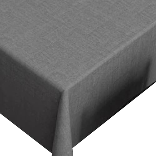 APACALI 2 Stück Tischdecke Abwaschbar Grau, 140x200CM Tischdecken Wasserabweisend Lotuseffekt, Fleckabweisend Table Cloth Leinenoptik, Tischtuch Rechteckig von APACALI