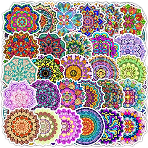 APAREAL Mandala Aufkleber 50 Stück, Aesthetic Vintage Sticker Set für Scrapbooking Journal Kindle Koffer Laptop Fahrrad Skateboard Motorrad Snowboard, Wasserfeste Graffiti Sticker von APAREAL