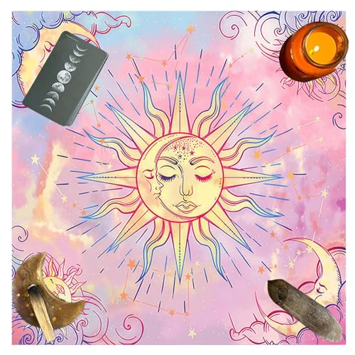 APASTTCA Bunte Tarot Tischdecke Heiliges Tuch Tarot Tischdecke Mond Tischdecke Für Spirituelle Praxis Hochzeit Party Dekoration von APASTTCA