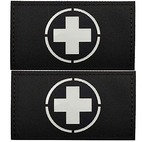 2 Stück Glow Dark Medic Cross Patches Applikationen MED Medical EMS EMT Tactical Patch Abzeichen von APBVIHL