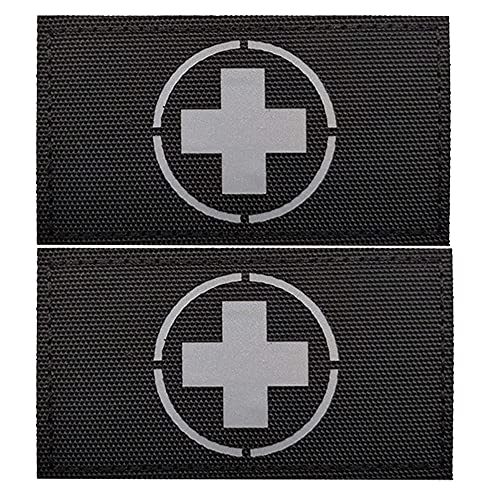 2 Stück Infrarot-IR-reflektierende Medic-Kreuz-Patches Applikationen MED Medical EMS EMT Tactical Patch Abzeichen von APBVIHL